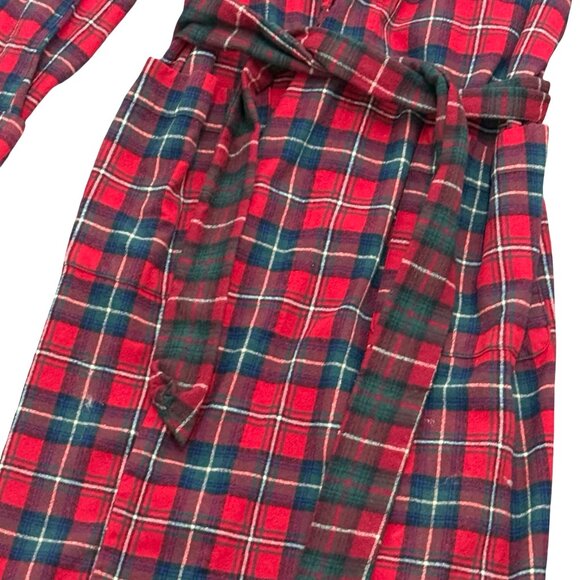 Vintage 1980s Pendleton Red Green Plaid Wool Robe USA - Picture 5 of 9